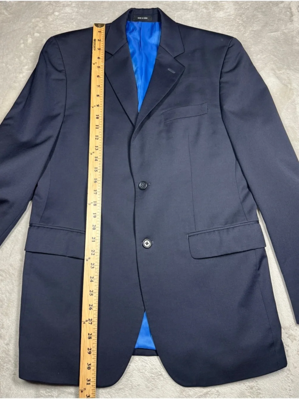 MICHAEL Michael Kors 100% Wool Men’s Dark Navy Blue Buttoned Front Blazer 36R